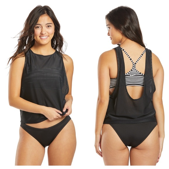 Nike Sport Mesh Convertible Layered Tankini Top - Picture 1 of 7